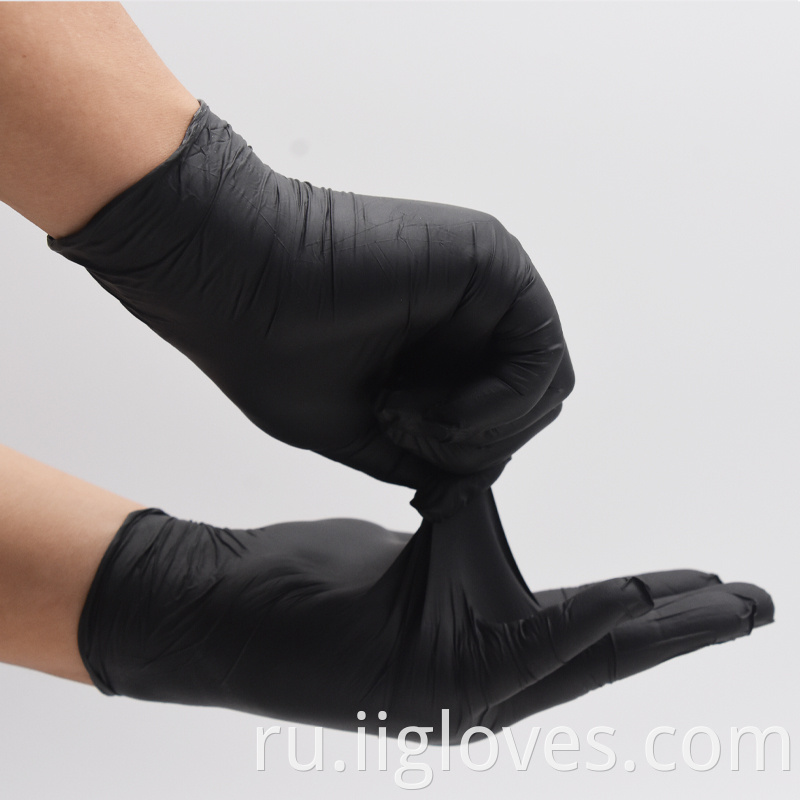 Дешевые черные порошок безразовые одноразовые нитрил -виниловые синтетические резины латексные нитрильные перчатки Работ